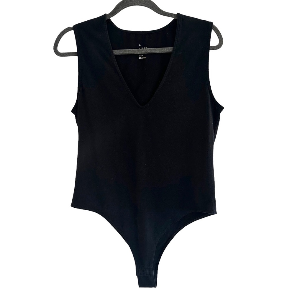 A New Day Black V Neck Bodysuit